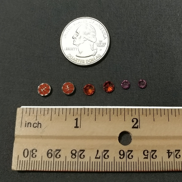 6pc Origami Owl Basketball Charms with Orange & Pink Crystals Sports Set - Picture 4 of 10